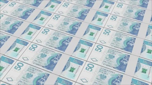50 POLISH ZLOTY banknotes printed by a money press