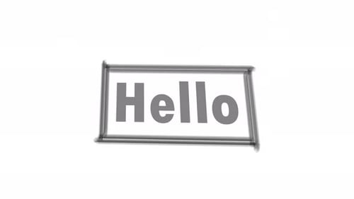 Animación de texto del sello Hello Stamp sobre fondo blanco. Vd\_1672