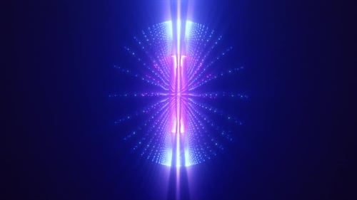 Blue purple energy magic circle sphere ball of futuristic waves and lines of particles