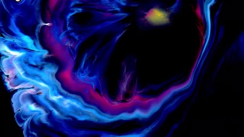 Abstract Flowing Colors Background on Black