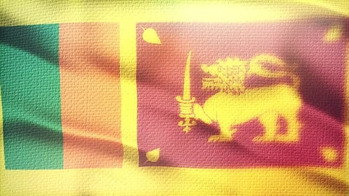Waving Sri Lanka National Flag Seamless Loop Animation