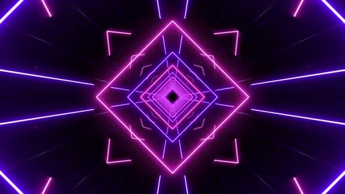 Neon Geometric Tunnel Loop Animation