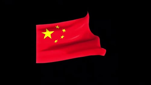 Realistic Waving China Flag 3D Loop Animation