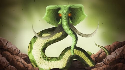 cryptide de serpent à tête d'éléphant grootslang de la mythologie sud-africaine