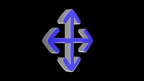 Arrows All Directio Icon 3d Loop Animation