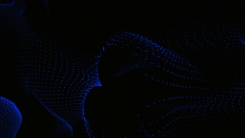 Abstract Blue Digital Particles Wave Fluid Background Animation