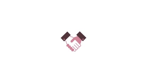 Flat Design Handshake Icon Animation