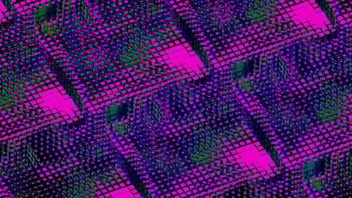 Purple Circuit Board with Moving Energy