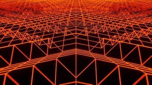 Red Cyber Wavey Abstract VJ Loop Background Animation in 1080HD