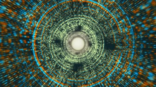 Flying Through Technology Tunnel Background