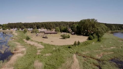 festival, an artisan market in an open-air museum, lots of people