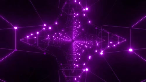 Dynamic neon light tunnel abstract futuristic technology background