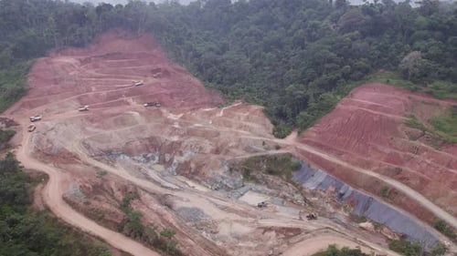 A drone shot of a sustainable mine.