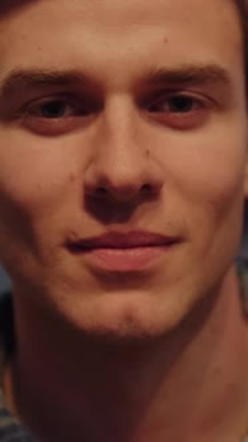 Vertical video, Happy Man Smiling in Seville, Spain