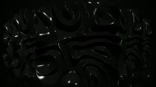 Seamless Abstract Glossy Black Liquid Background Loop