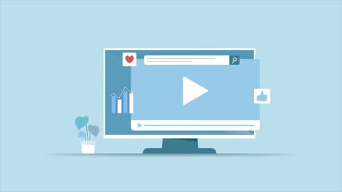 Digital Video Player Interface with Analytics Animation