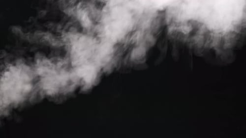 Wispy White Smoke Drifting on Black Background