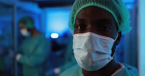 African doctor works at South Africa hospital during coronavirus pandemic outbreak