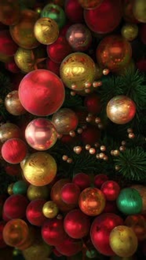 Animated Christmas Ornaments Festive Vertical Background Loop