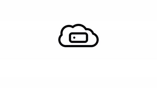 Minimalist Cloud Computing Data Network Line Icon Animation