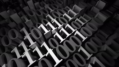 Chiffres abstraits 1 et 0 avec fond ondulé