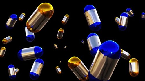 3D Capsules Animated Pile Loop