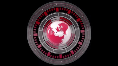 El planeta Tierra futurista rojo gira en bucle
