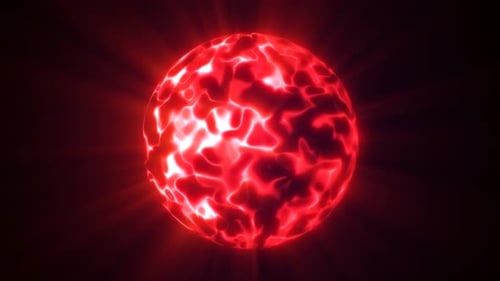 Abstract Red Glowing Energy Sphere Pulsating Animation