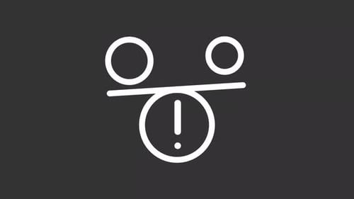 Inequal weights ui icon white line animation