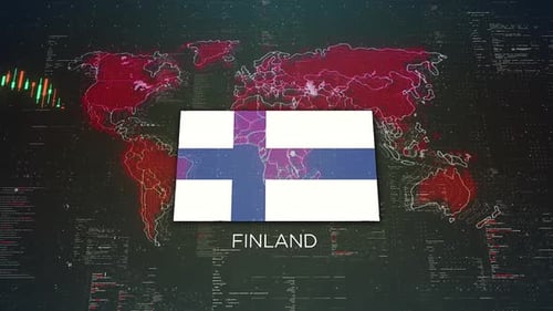 Finland Stock Market Chart Background With Flag