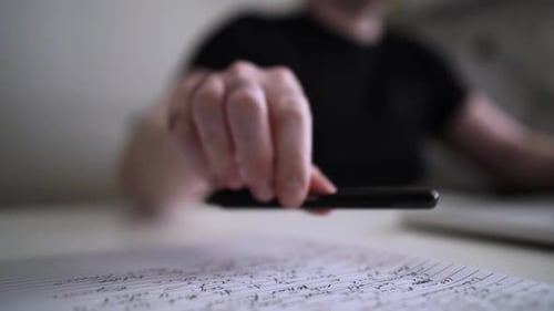 Creative Journaling: Man Working from Home Office