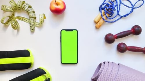 Gym Accessories On White Background 2 (Zoom In)