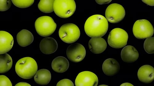 Endlos fallende grüne Äpfel auf Alpha