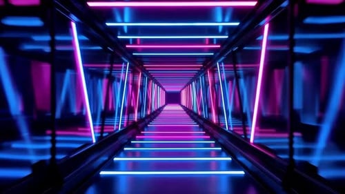 Glowing Lines Digital Tunnel