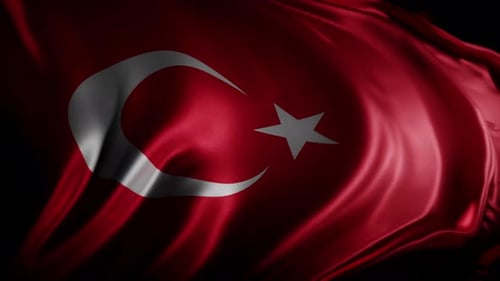 Realistic Turkey Flag Waving Animation