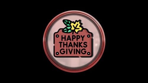 Happy Thanksgiving Circular Badge Animation