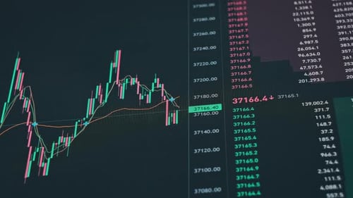 Fluctuating Stock Chart Reveals Upwards Trend