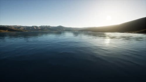 Beautiful Calm Lake with Sunset