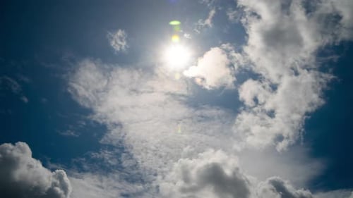 Sun and white clouds, time-lapse