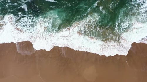 Aerial View of Beautiful Tropical Beach and Sea with Sand and Wave