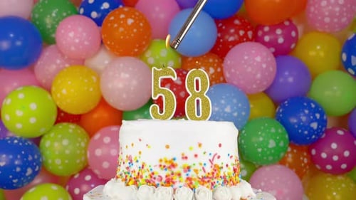 Festive Birthday Cake Number 58 Celebration