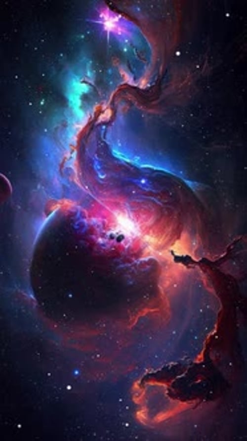 Colorful Animated Nebula in Deep Space