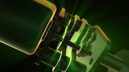 Abstract 3D Gears Turning Technology Animation