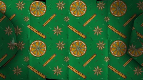 Artistic Christmas Spices Pattern Reveal Animation