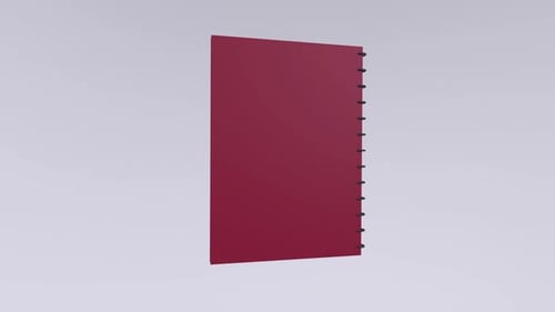 Animated 3D Notebook with Ring Binding and Label