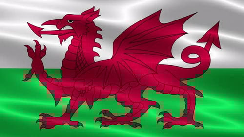 Waving Welsh National Flag Loopable Animation