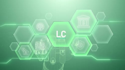 Lc Letter Hand touching,Digital transformation,Science and artificial intelligence,innovation