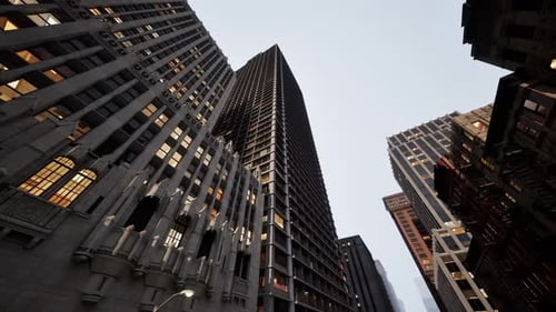 Vista de los edificios del centro de negocios de Nueva York