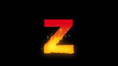 Texte gravé Z, alphabets Fire Burning style 2D, Alphabet Epic Fire et chiffres