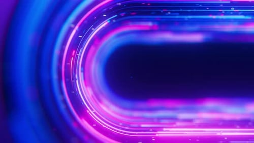 Big Data Light Speed Flow Uturn Side View Abstract Digital Data Stream of Quantum Computing